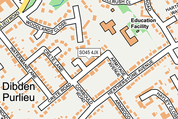 SO45 4JX map - OS OpenMap – Local (Ordnance Survey)