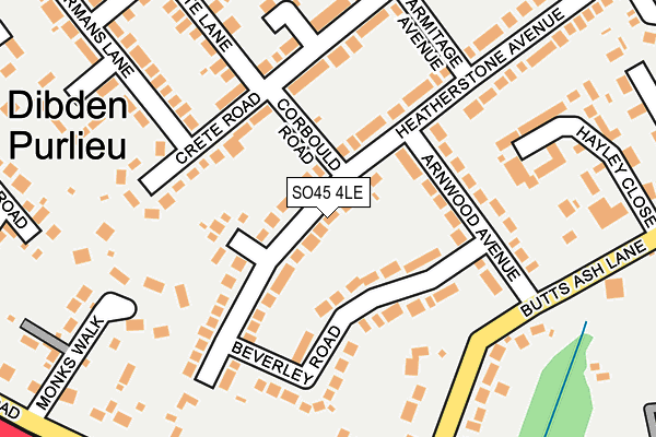 SO45 4LE map - OS OpenMap – Local (Ordnance Survey)