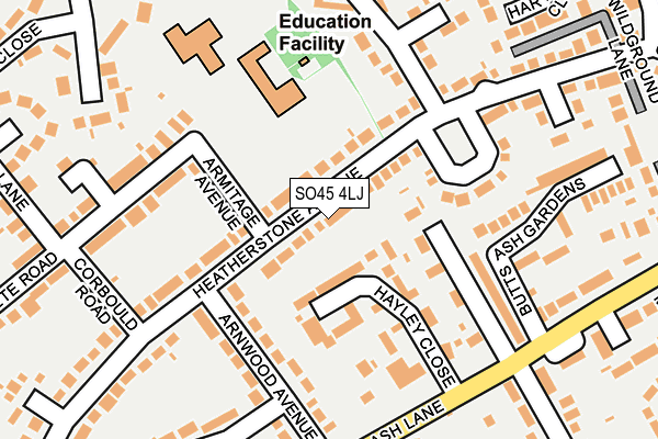 SO45 4LJ map - OS OpenMap – Local (Ordnance Survey)