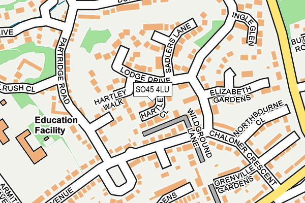 SO45 4LU map - OS OpenMap – Local (Ordnance Survey)