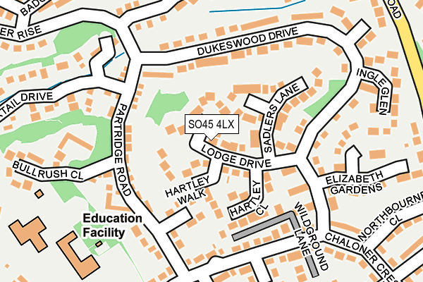 SO45 4LX map - OS OpenMap – Local (Ordnance Survey)
