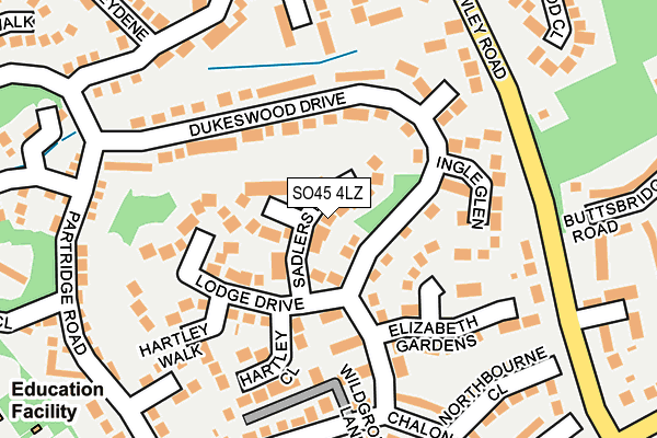 SO45 4LZ map - OS OpenMap – Local (Ordnance Survey)