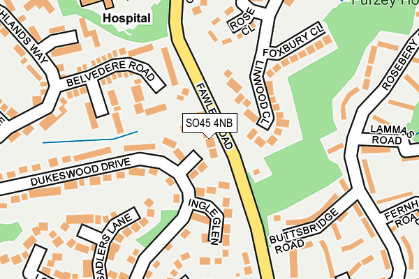 SO45 4NB map - OS OpenMap – Local (Ordnance Survey)