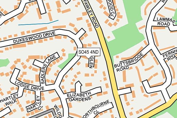 SO45 4ND map - OS OpenMap – Local (Ordnance Survey)
