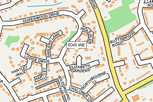 SO45 4NE map - OS OpenMap – Local (Ordnance Survey)