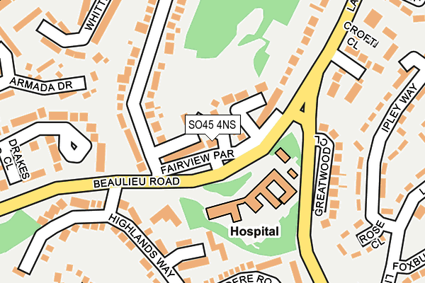 SO45 4NS map - OS OpenMap – Local (Ordnance Survey)