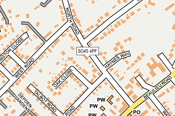 SO45 4PF map - OS OpenMap – Local (Ordnance Survey)