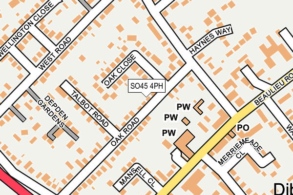 SO45 4PH map - OS OpenMap – Local (Ordnance Survey)