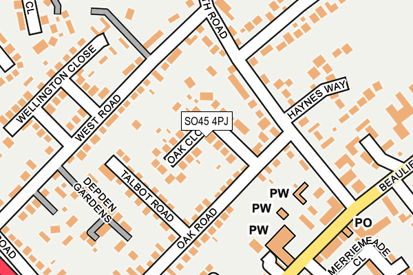 SO45 4PJ map - OS OpenMap – Local (Ordnance Survey)