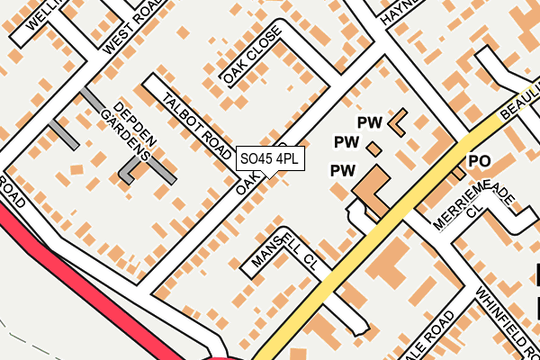 SO45 4PL map - OS OpenMap – Local (Ordnance Survey)