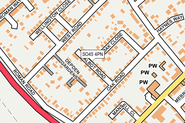 SO45 4PN map - OS OpenMap – Local (Ordnance Survey)