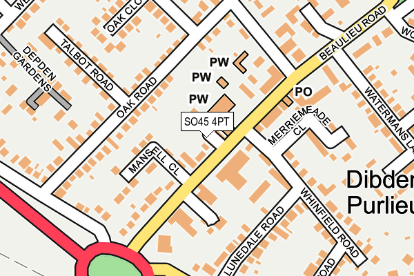 SO45 4PT map - OS OpenMap – Local (Ordnance Survey)