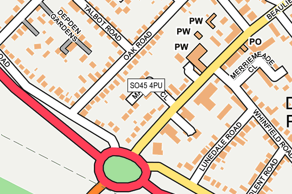 SO45 4PU map - OS OpenMap – Local (Ordnance Survey)