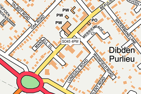SO45 4PW map - OS OpenMap – Local (Ordnance Survey)