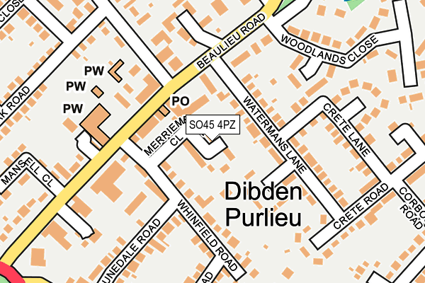 SO45 4PZ map - OS OpenMap – Local (Ordnance Survey)