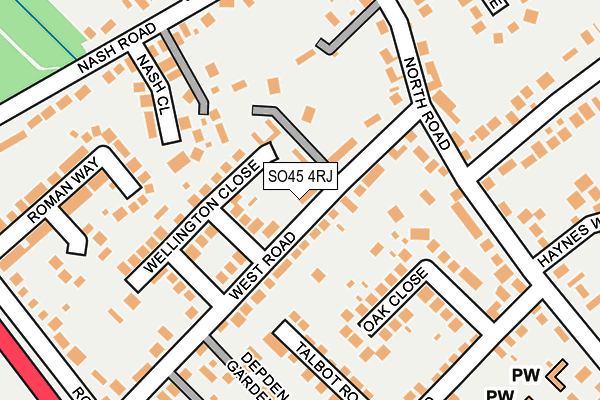 SO45 4RJ map - OS OpenMap – Local (Ordnance Survey)