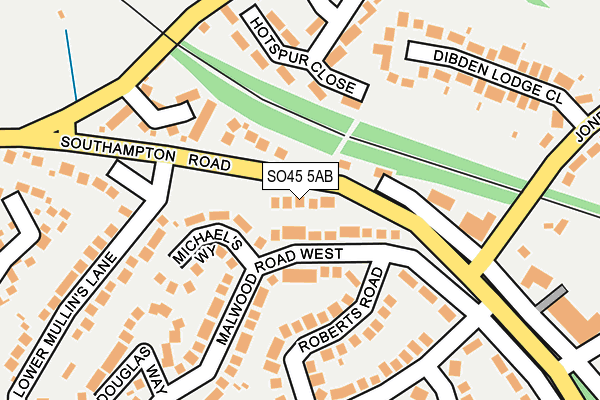 SO45 5AB map - OS OpenMap – Local (Ordnance Survey)