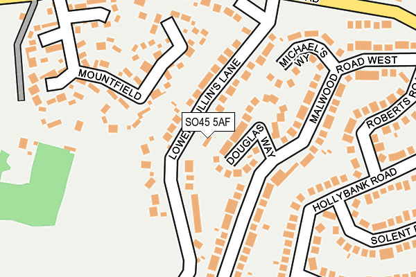 SO45 5AF map - OS OpenMap – Local (Ordnance Survey)