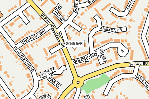SO45 5AR map - OS OpenMap – Local (Ordnance Survey)