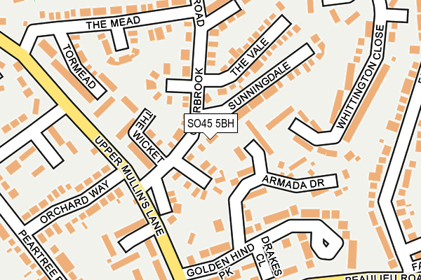 SO45 5BH map - OS OpenMap – Local (Ordnance Survey)