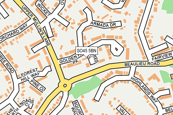 SO45 5BN map - OS OpenMap – Local (Ordnance Survey)