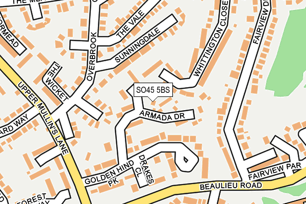 SO45 5BS map - OS OpenMap – Local (Ordnance Survey)