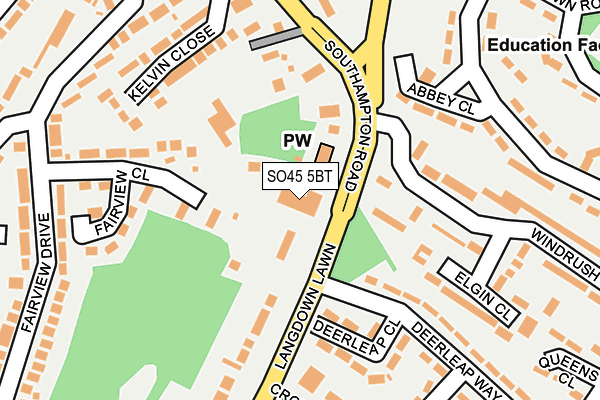 SO45 5BT map - OS OpenMap – Local (Ordnance Survey)