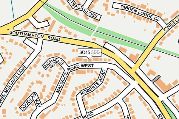 SO45 5DD map - OS OpenMap – Local (Ordnance Survey)