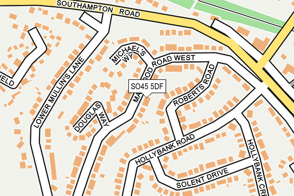 SO45 5DF map - OS OpenMap – Local (Ordnance Survey)