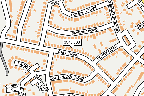 SO45 5DS map - OS OpenMap – Local (Ordnance Survey)