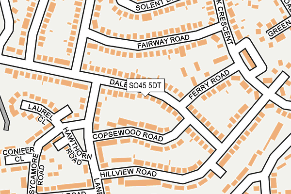 SO45 5DT map - OS OpenMap – Local (Ordnance Survey)