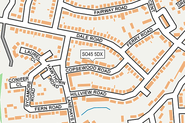 SO45 5DX map - OS OpenMap – Local (Ordnance Survey)