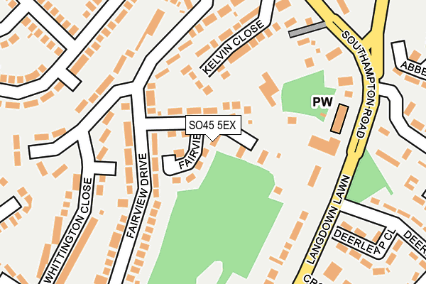 SO45 5EX map - OS OpenMap – Local (Ordnance Survey)