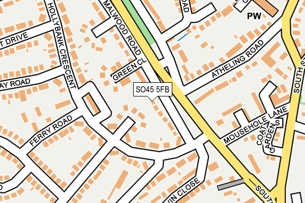 SO45 5FB map - OS OpenMap – Local (Ordnance Survey)
