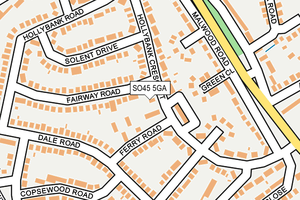 SO45 5GA map - OS OpenMap – Local (Ordnance Survey)