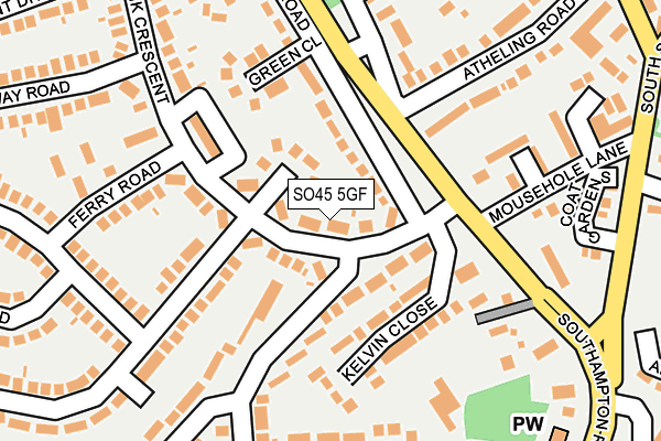 SO45 5GF map - OS OpenMap – Local (Ordnance Survey)