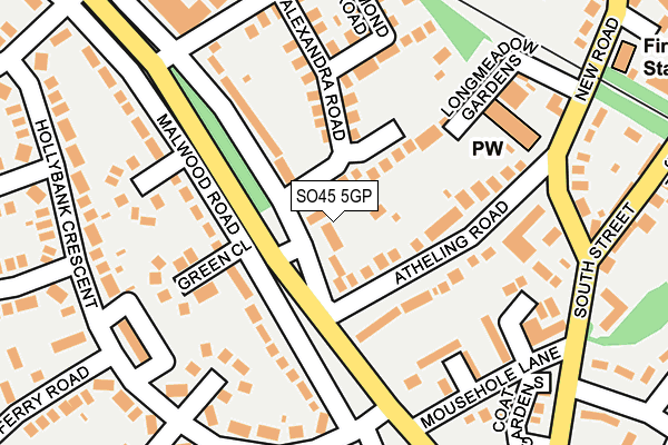 SO45 5GP map - OS OpenMap – Local (Ordnance Survey)