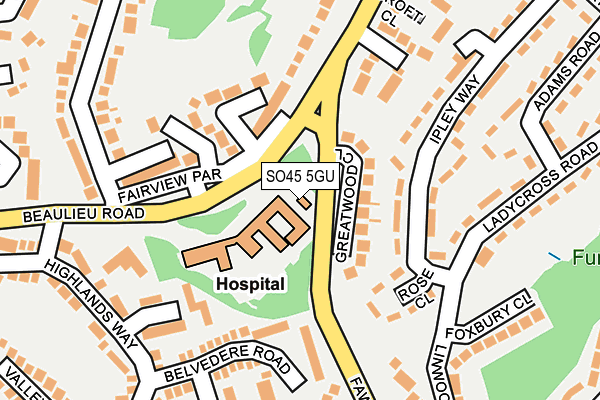 SO45 5GU map - OS OpenMap – Local (Ordnance Survey)
