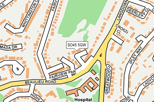 SO45 5GW map - OS OpenMap – Local (Ordnance Survey)