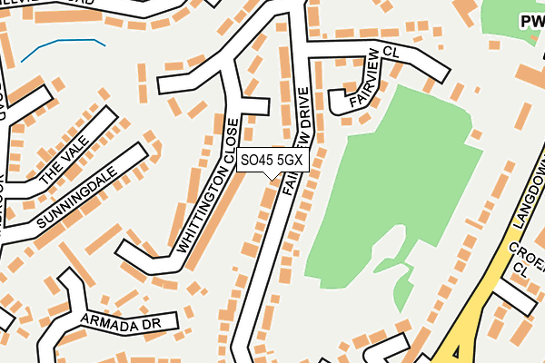 SO45 5GX map - OS OpenMap – Local (Ordnance Survey)