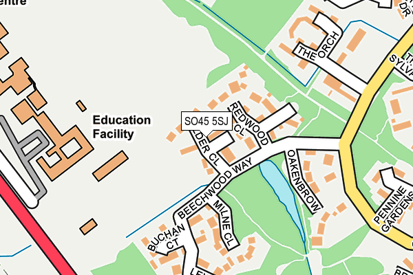 SO45 5SJ map - OS OpenMap – Local (Ordnance Survey)