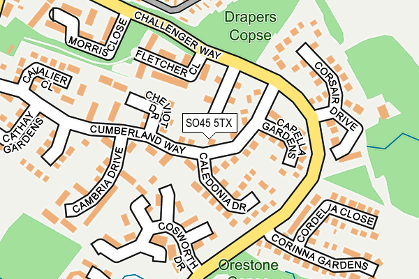 SO45 5TX map - OS OpenMap – Local (Ordnance Survey)