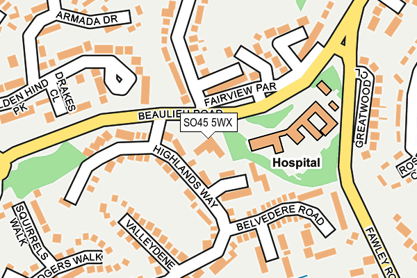 SO45 5WX map - OS OpenMap – Local (Ordnance Survey)