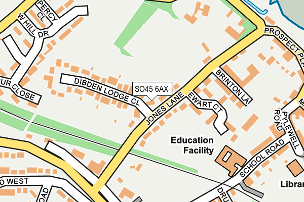 SO45 6AX map - OS OpenMap – Local (Ordnance Survey)
