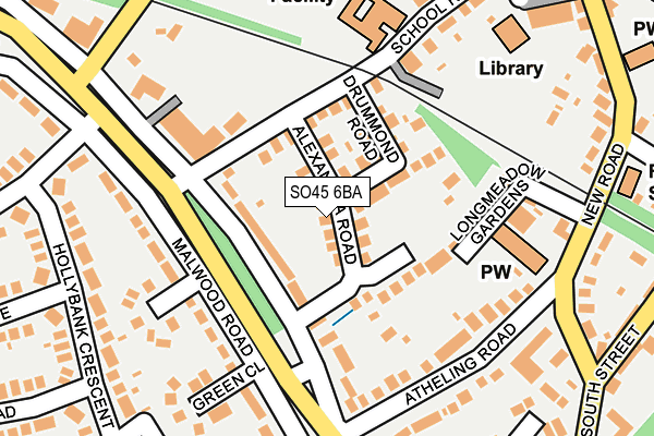 SO45 6BA map - OS OpenMap – Local (Ordnance Survey)