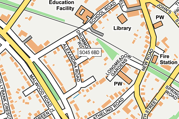 SO45 6BD map - OS OpenMap – Local (Ordnance Survey)