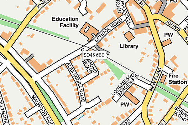 SO45 6BE map - OS OpenMap – Local (Ordnance Survey)