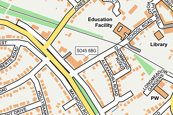 SO45 6BG map - OS OpenMap – Local (Ordnance Survey)