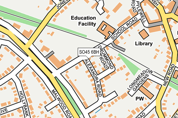 SO45 6BH map - OS OpenMap – Local (Ordnance Survey)
