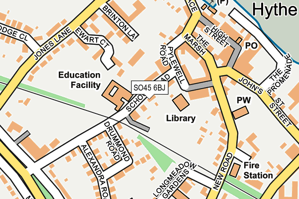 SO45 6BJ map - OS OpenMap – Local (Ordnance Survey)